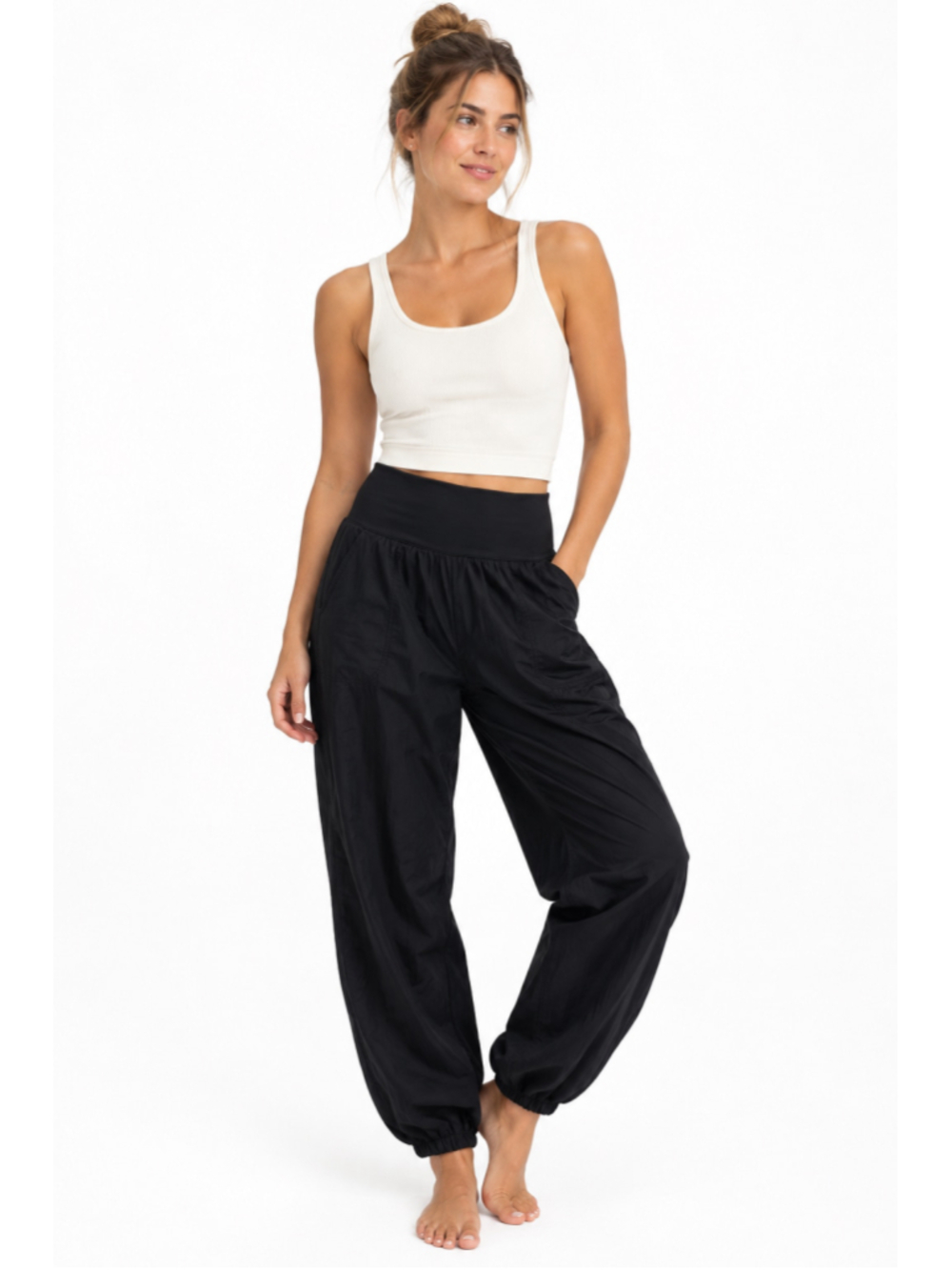 Women's Lululemon Om Pant High Rise Jogger Black - Size 4